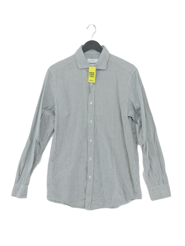 Massimo Dutti Women's Shirt M Grey 100% Cotton