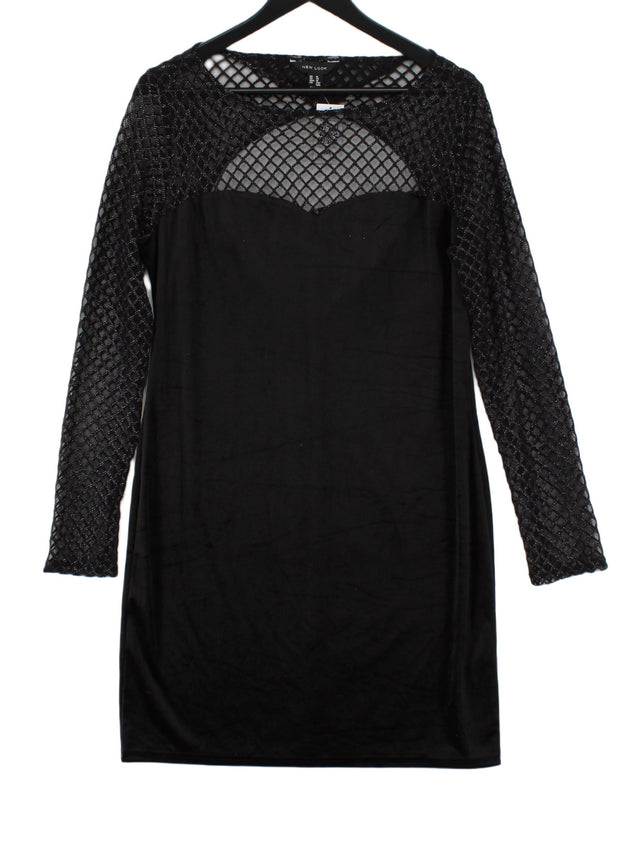 New Look Women's Midi Dress UK 16 Black Polyester with Elastane