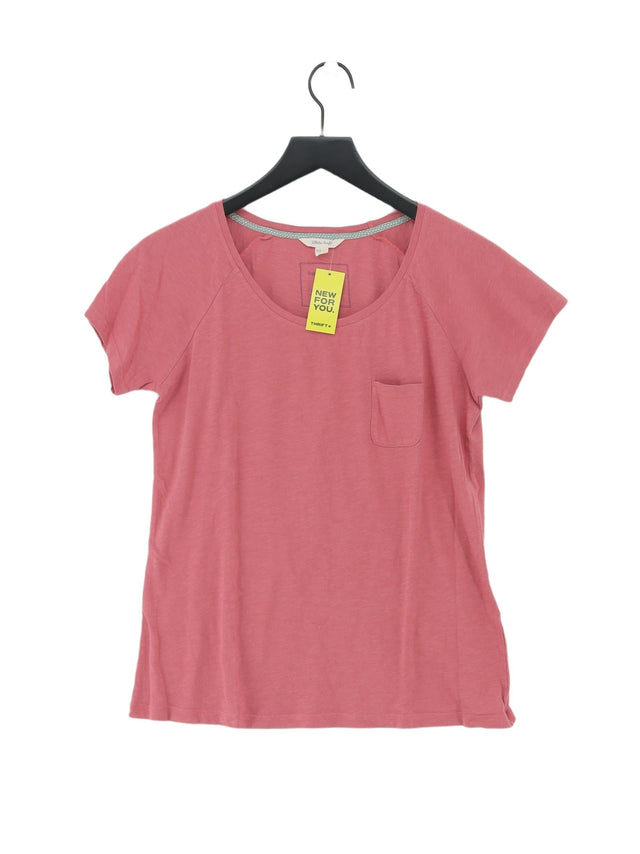 White Stuff Women's T-Shirt UK 12 Pink 100% Cotton
