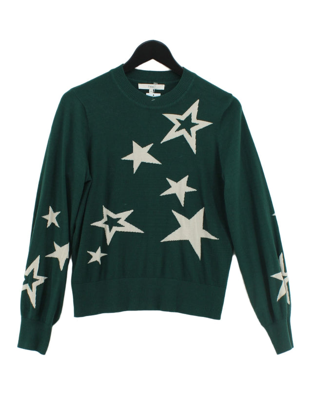 Next Women's Jumper M Green Viscose with Nylon, Polyester