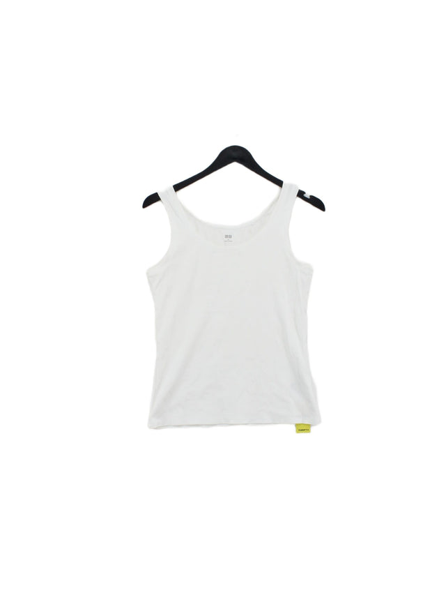 Uniqlo Women's T-Shirt M White Cotton with Elastane