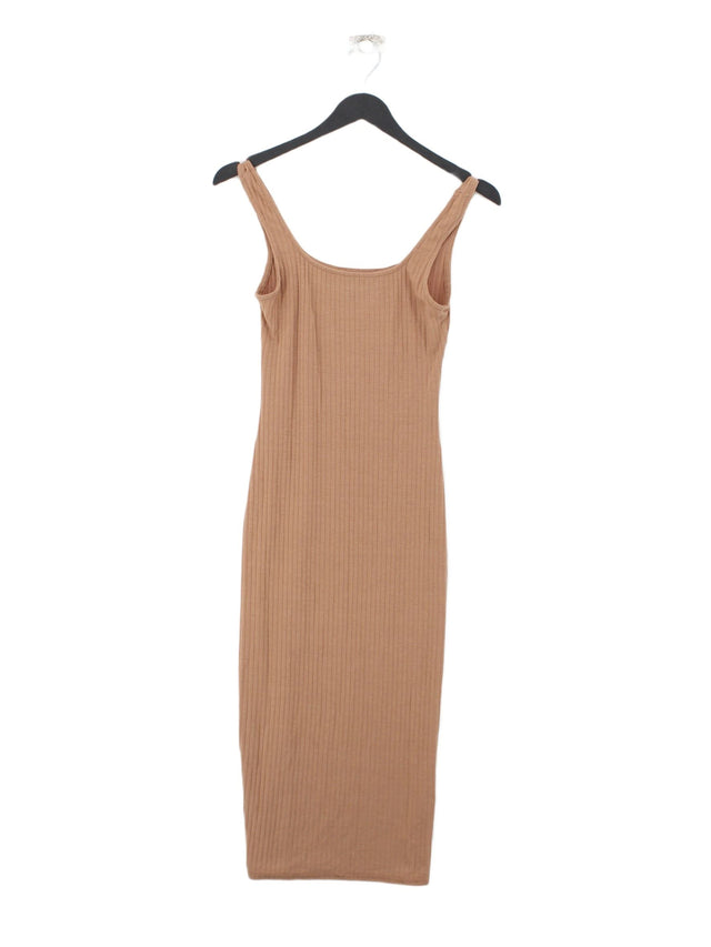 New Look Women's Midi Dress UK 8 Tan Polyester with Elastane