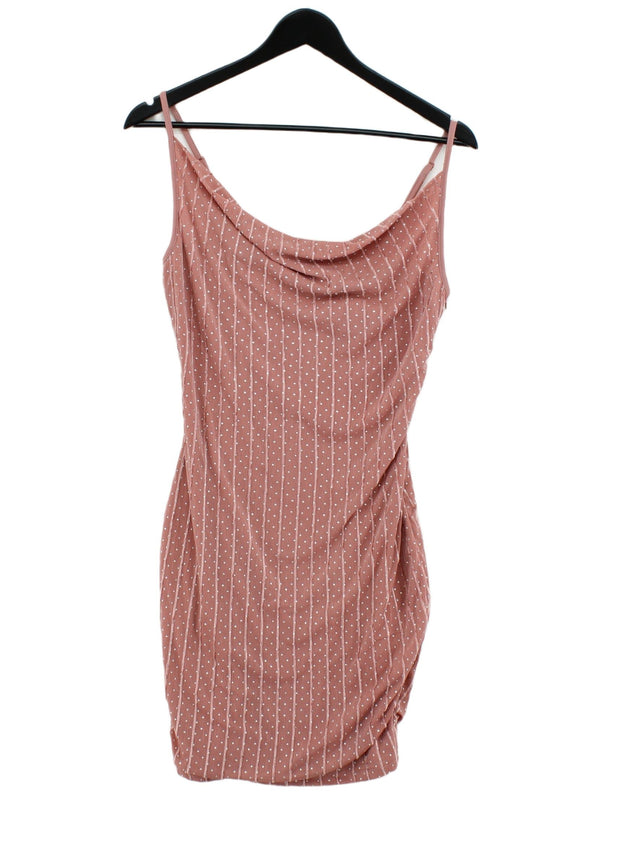 Naanaa Women's Midi Dress UK 8 Pink Polyester with Elastane