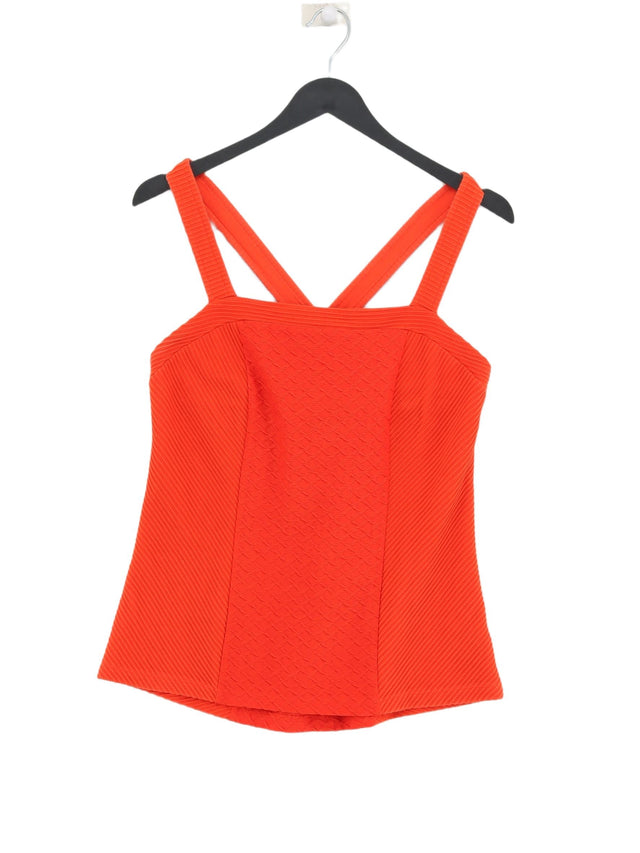 Deletta Women's Top M Orange Cotton with Polyester, Spandex