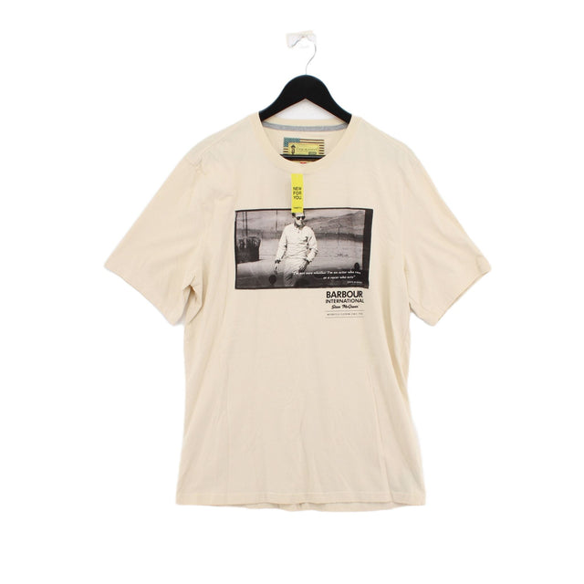 Barbour Men's T-Shirt XL Yellow 100% Cotton