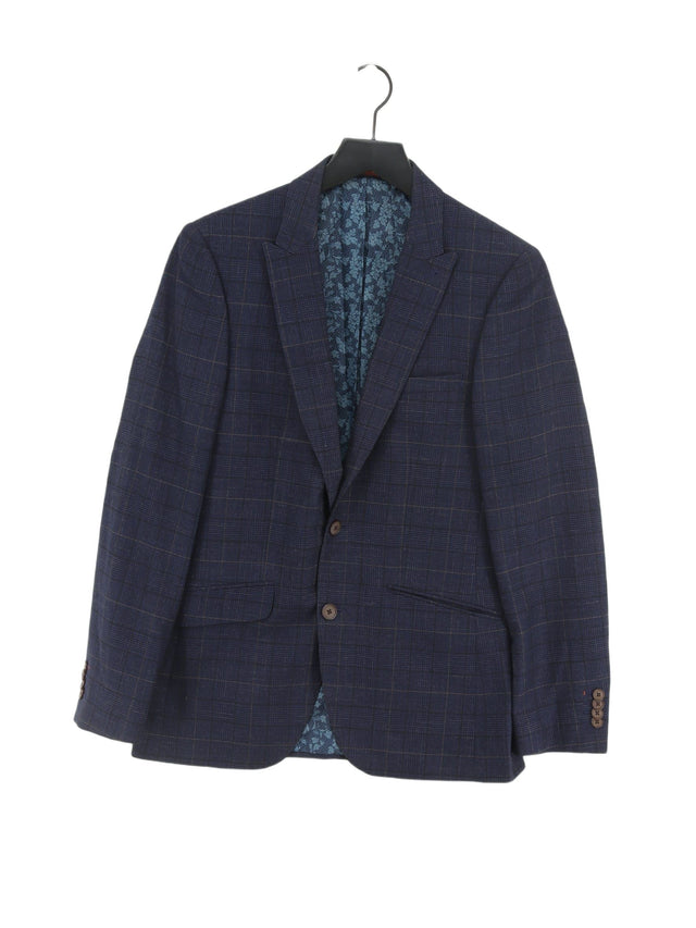 Burton Men's Blazer Chest: 36 in Blue Polyester with Viscose