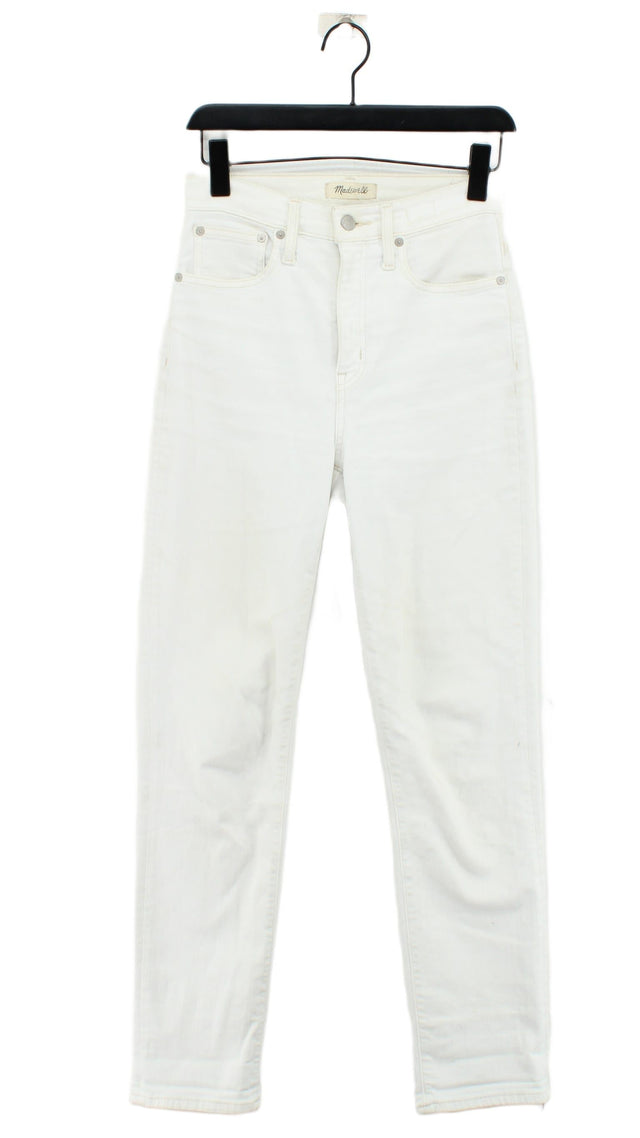 Madewell Women's Jeans W 25 in White Cotton with Elastane, Polyester