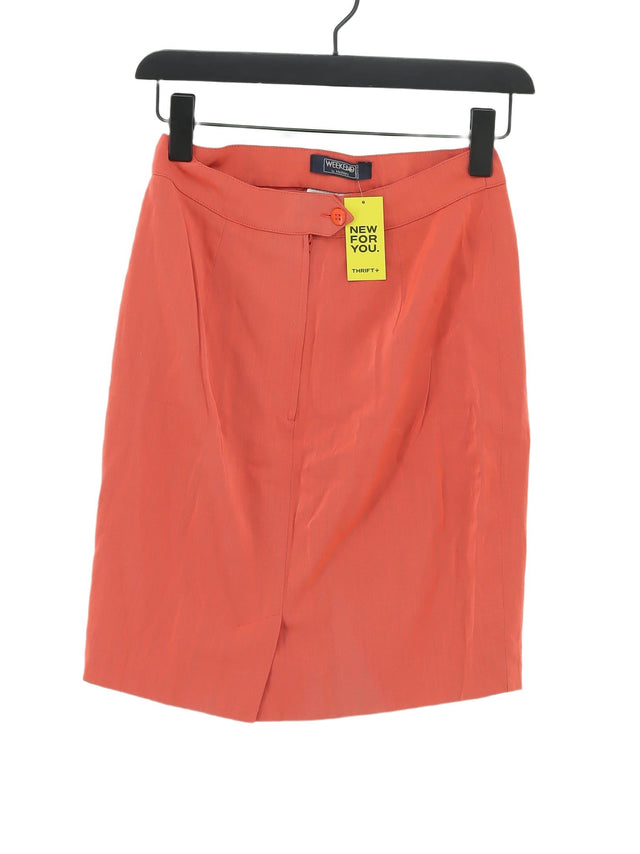 Max Mara Women's Midi Skirt UK 12 Orange Wool with Viscose