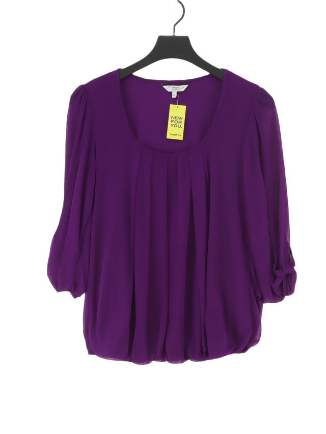 New Look Women's Blouse UK 14 Purple 100% Polyester
