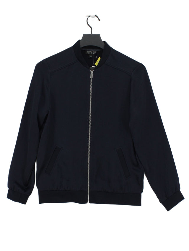 Topshop Women's Jacket UK 8 Blue Polyester with Elastane