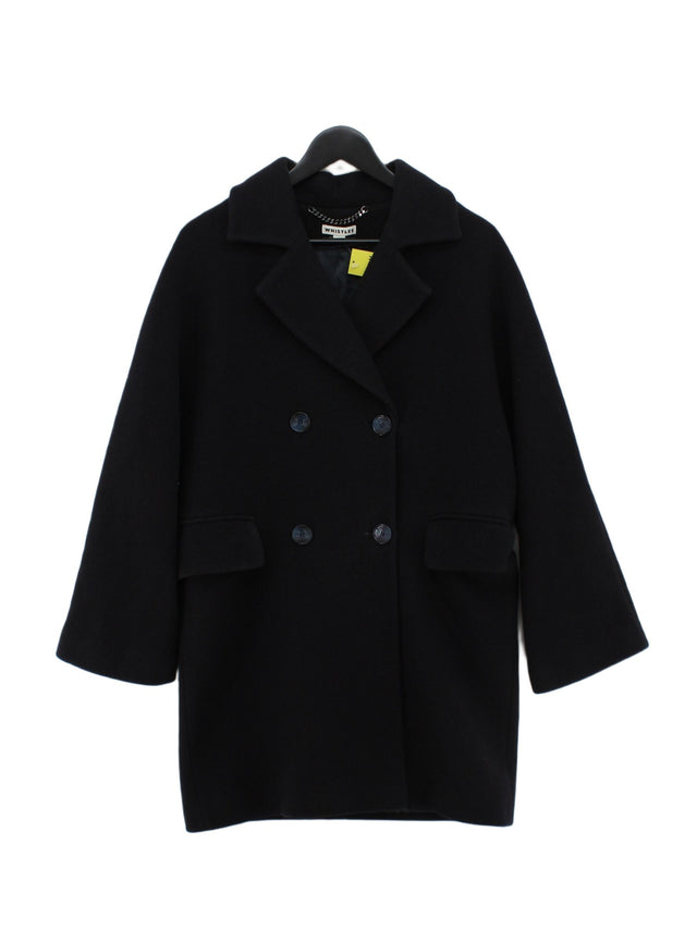 Whistles Women's Coat S Blue Wool with Polyamide, Polyester