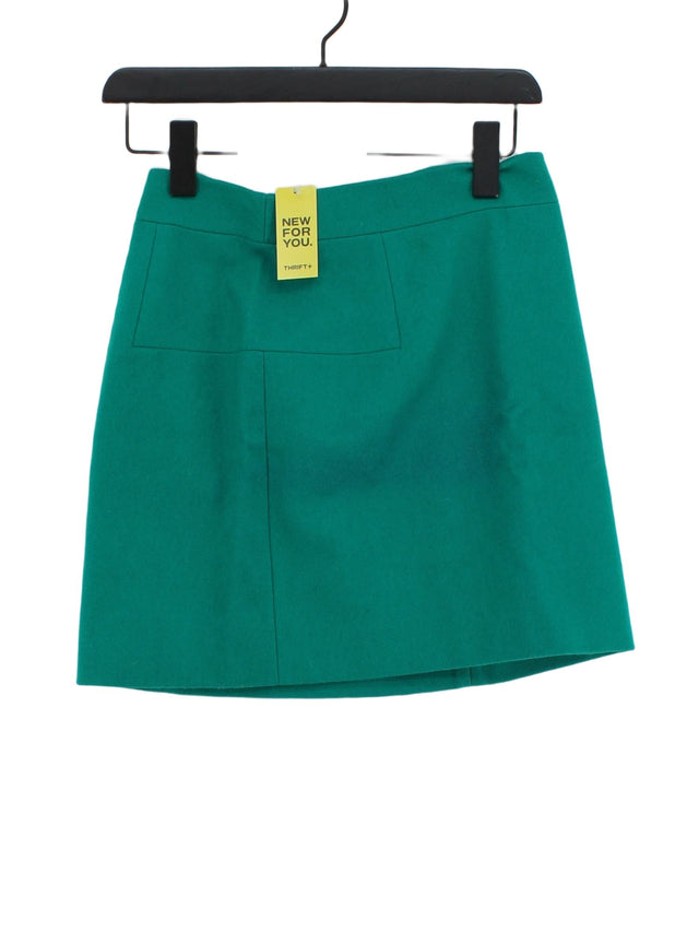 J. Crew Women's Midi Skirt UK 4 Green Polyester with Nylon