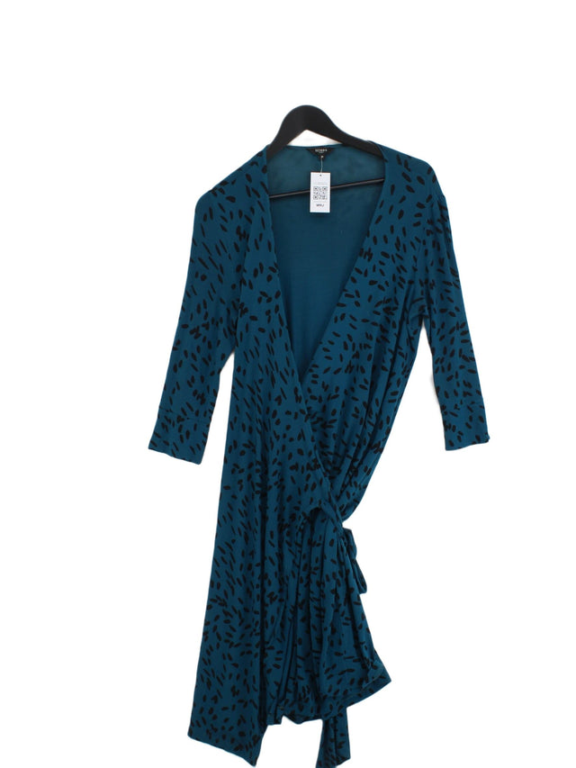 Hobbs Women's Midi Dress UK 10 Blue Viscose with Elastane