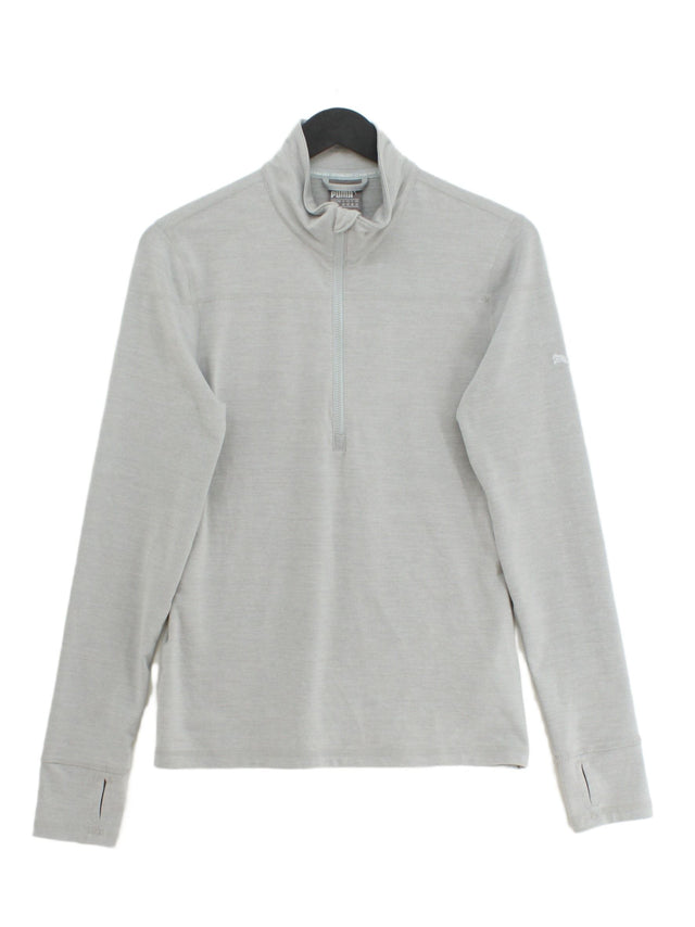 Puma Women's Hoodie UK 10 Grey Polyester with Elastane