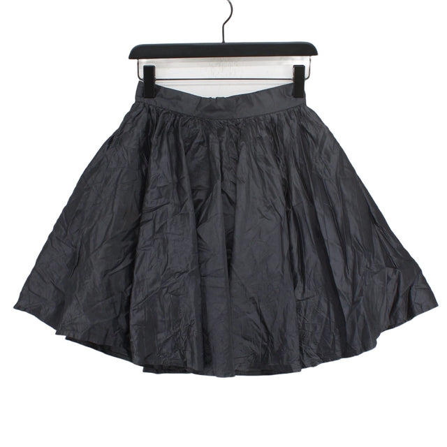 Cerruti 1881 Women's Midi Skirt UK 10 Black Silk with Nylon, Polyamide