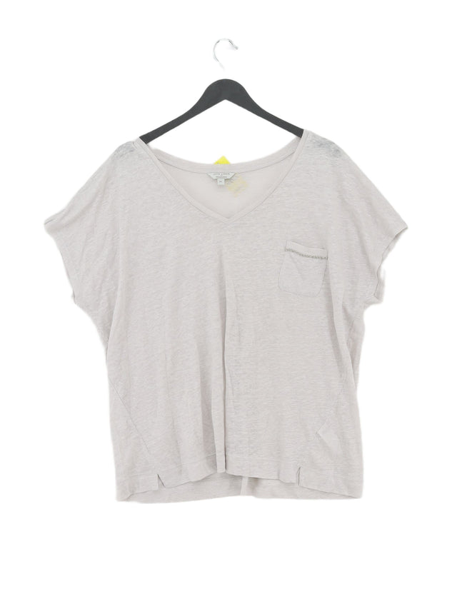 Monsoon Women's T-Shirt XL Grey 100% Linen