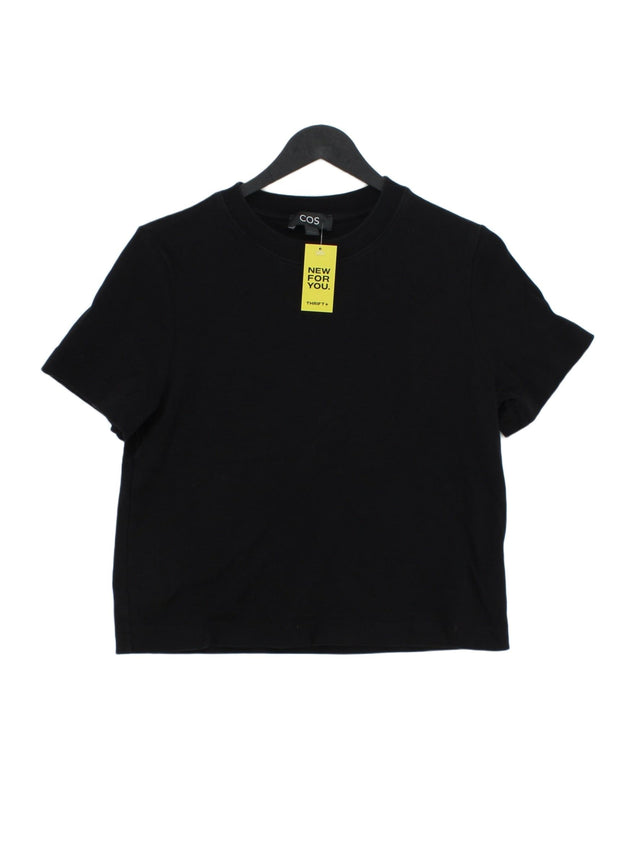 COS Women's T-Shirt S Black 100% Cotton