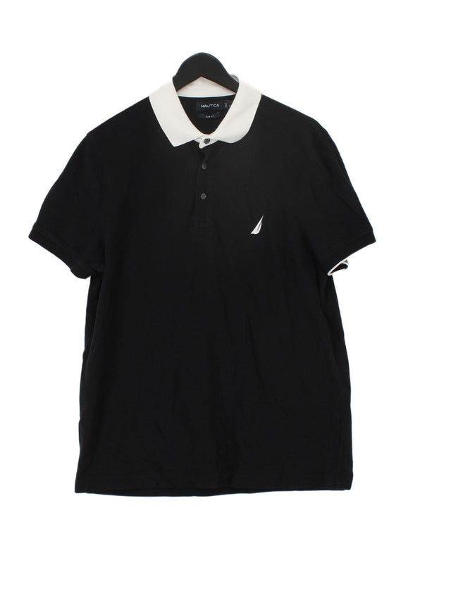 Nautica Men's Polo L Black Cotton with Elastane