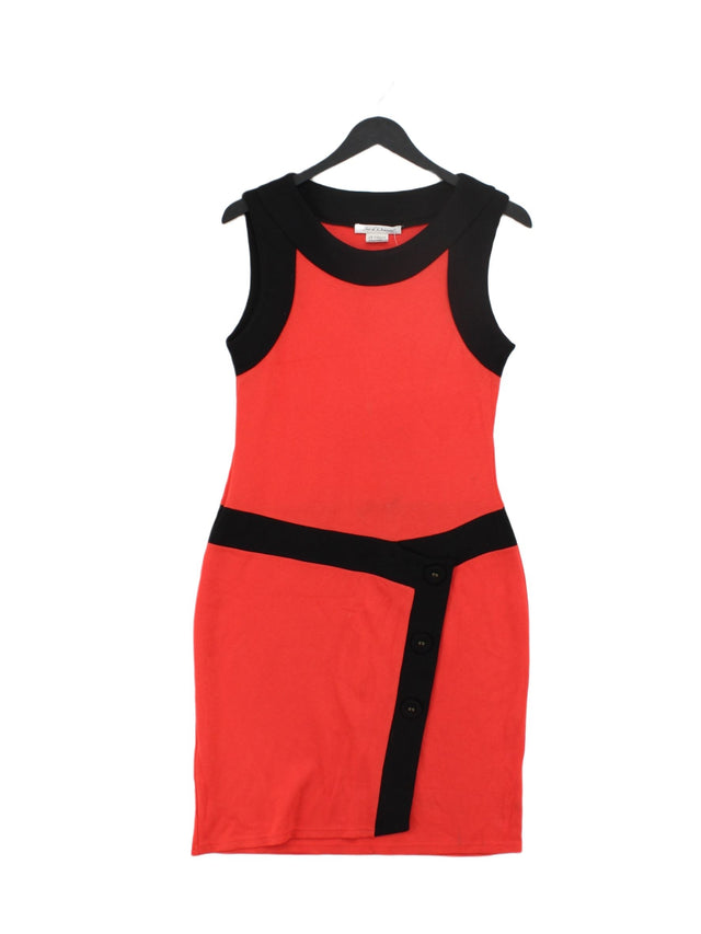 Jus D'Orange Women's Midi Dress UK 6 Red Viscose with Elastane, Polyester