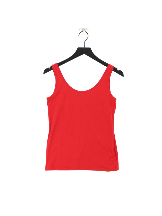 Next Women's T-Shirt UK 12 Red Cotton with Elastane