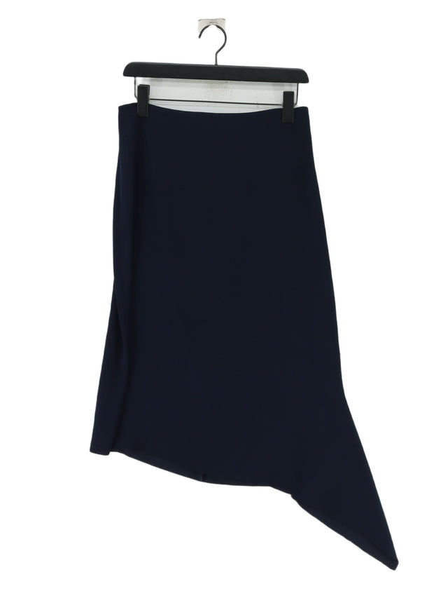 Warehouse Women's Midi Skirt UK 12 Blue 100% Polyester