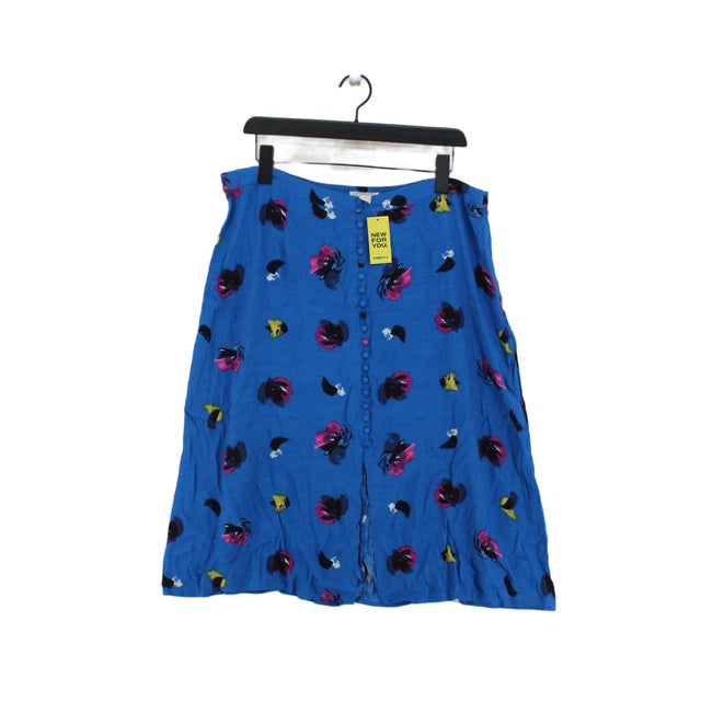 Monsoon Women's Midi Skirt UK 18 Blue 100% Viscose