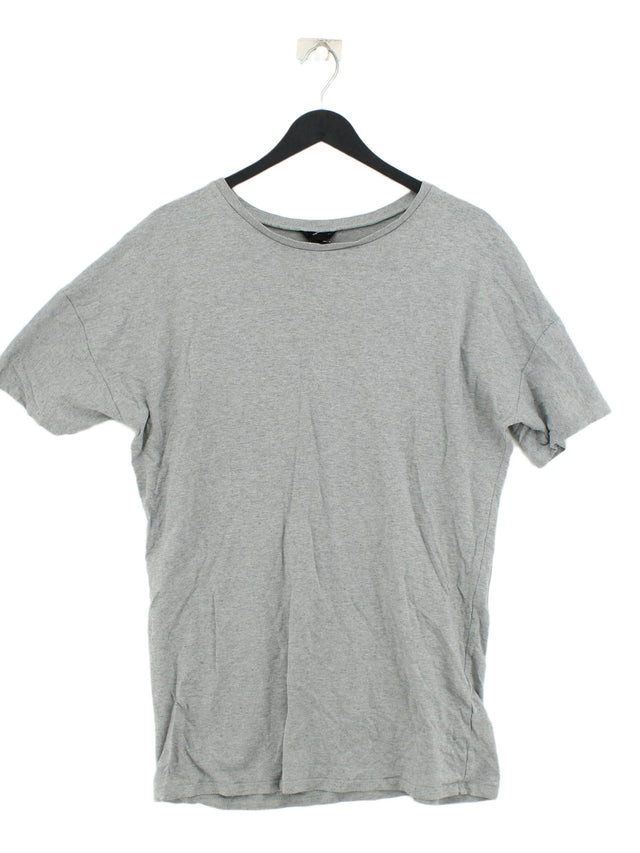 Topshop Women's T-Shirt M Grey Polyester with Cotton