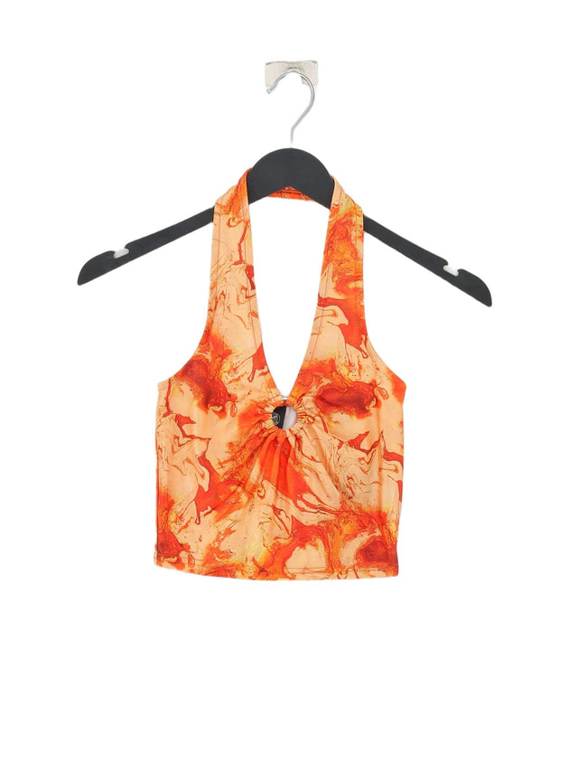 Urban Outfitters Women's Top XXS Orange Polyester with Elastane