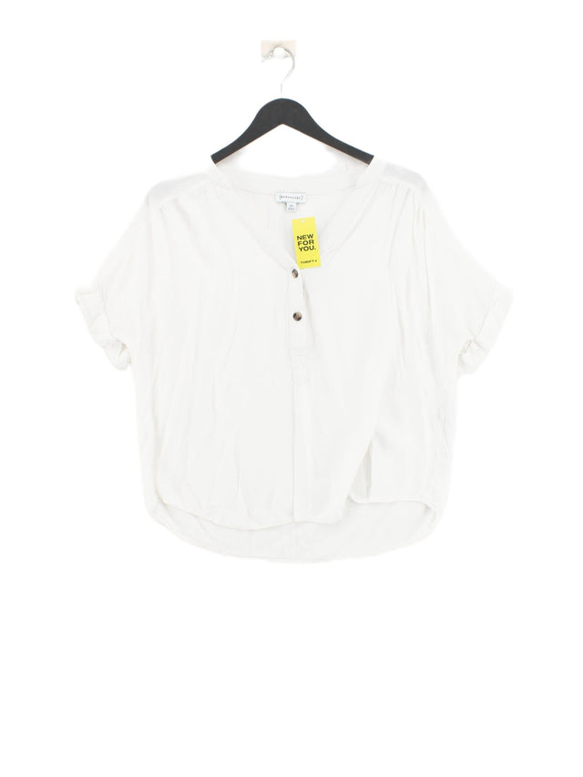 Warehouse Women's T-Shirt UK 14 White 100% Viscose