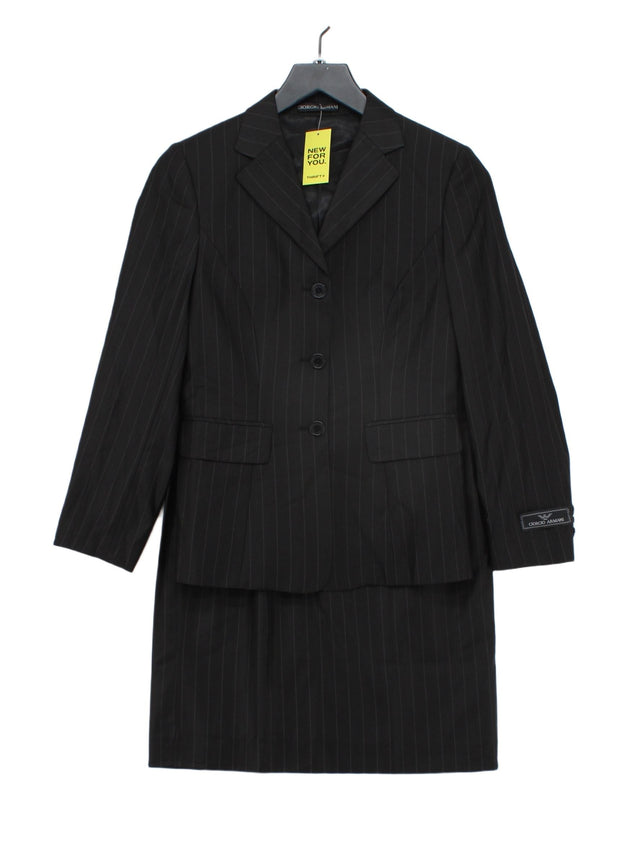 Giorgio Armani Women's Two Piece Suit UK 12 Black Wool with Other, Silk