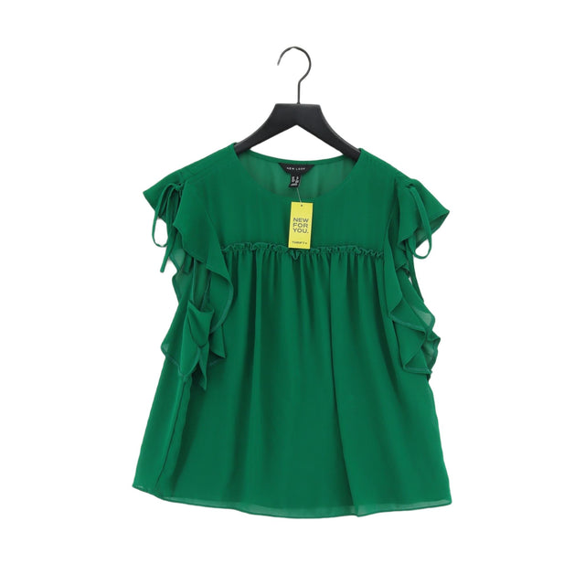 New Look Women's Blouse UK 10 Green 100% Polyester