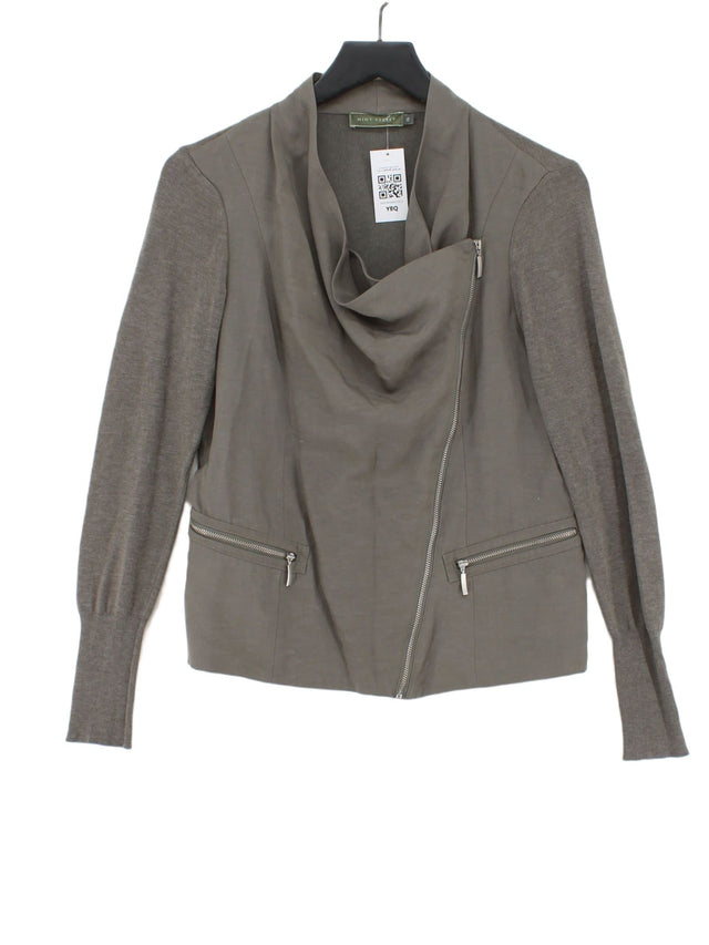 Mint Velvet Women's Jacket UK 12 Grey Lyocell Modal with Linen