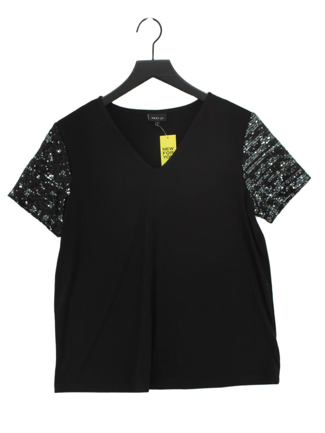 Next Women's T-Shirt UK 12 Black Polyester with Elastane