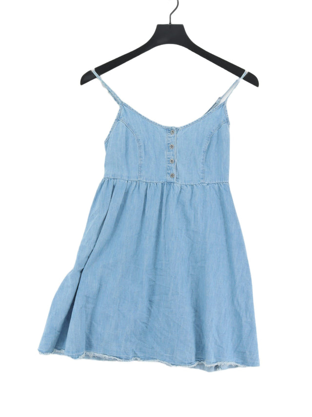 Bershka Women's Mini Dress S Blue 100% Cotton