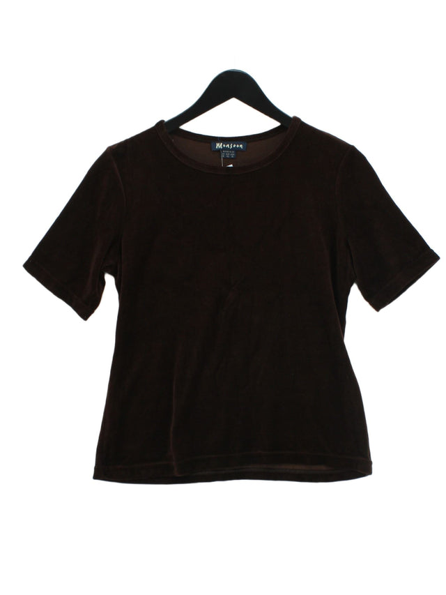 Monsoon Women's Top UK 16 Brown Cotton with Polyester