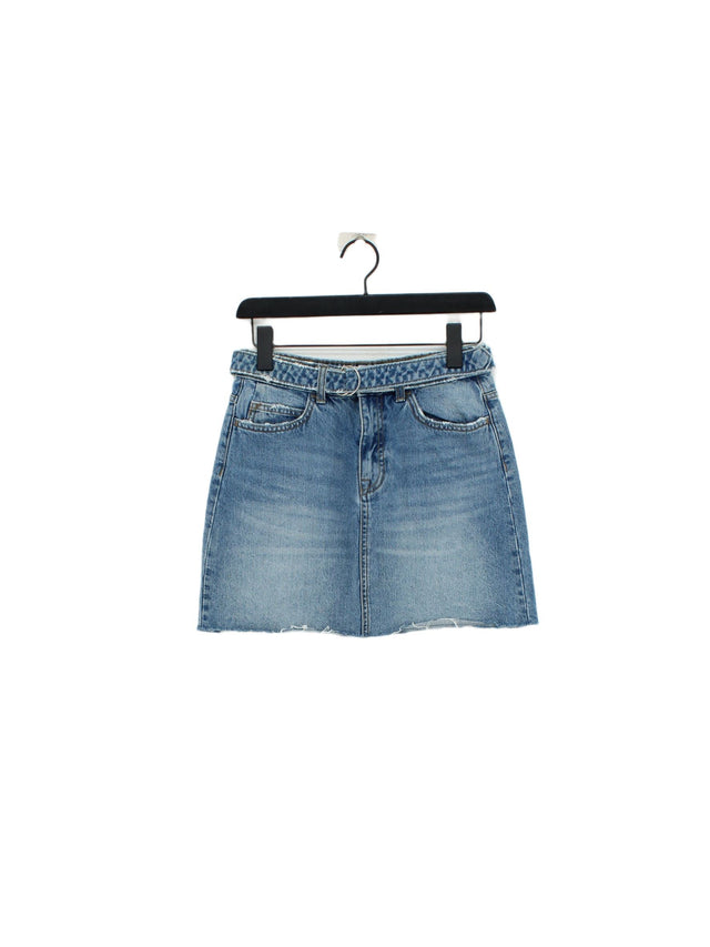 Zara Women's Mini Skirt XS Blue 100% Cotton