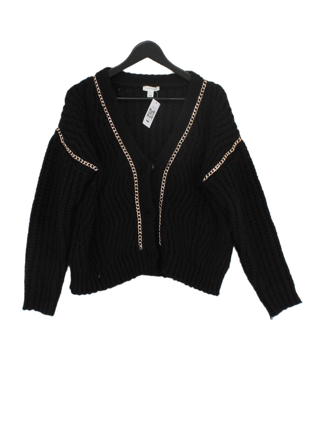 Topshop Women's Cardigan S Black Polyester with Acrylic, Polyamide, Wool