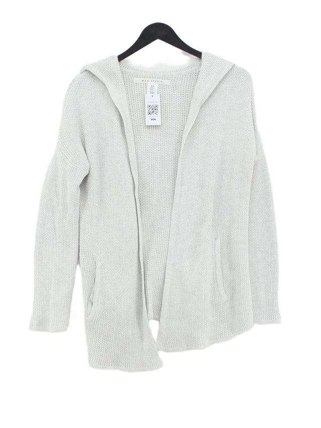 Max Studio Women's Cardigan S White Cotton with Polyester