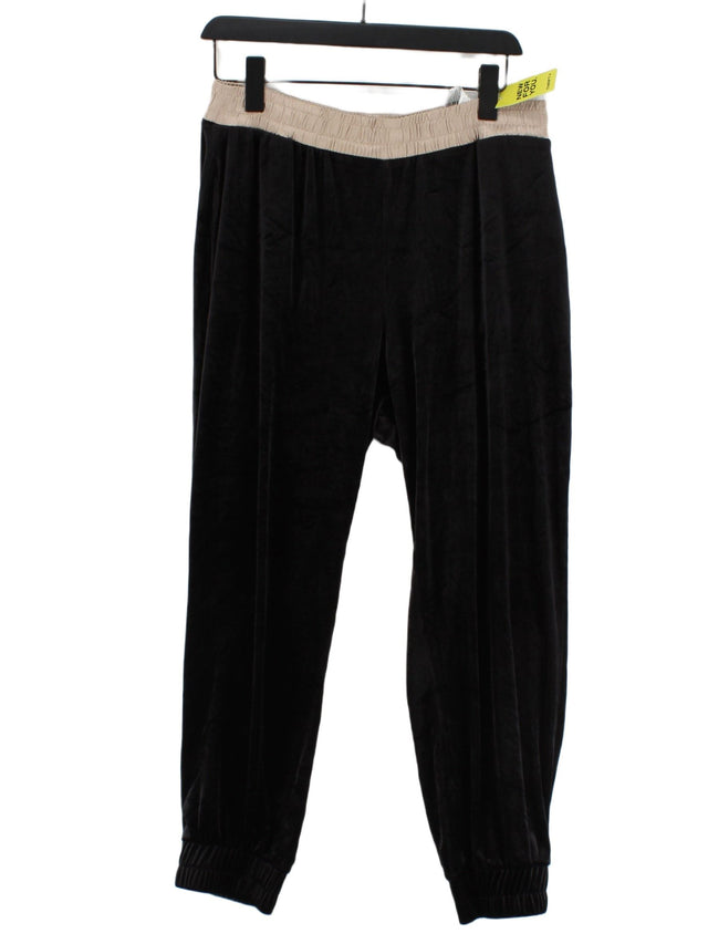Zara Women's Trousers L Black Polyester with Elastane