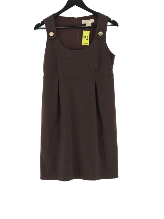 Michael Kors Women's Midi Dress UK 6 Brown Polyester with Nylon, Spandex