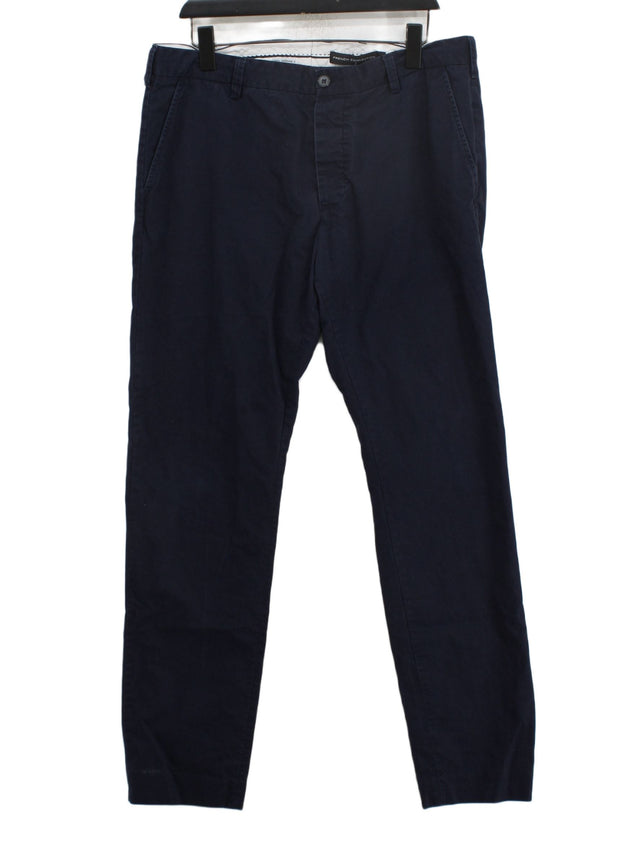 French Connection Men's Trousers W 36 in Blue 100% Cotton