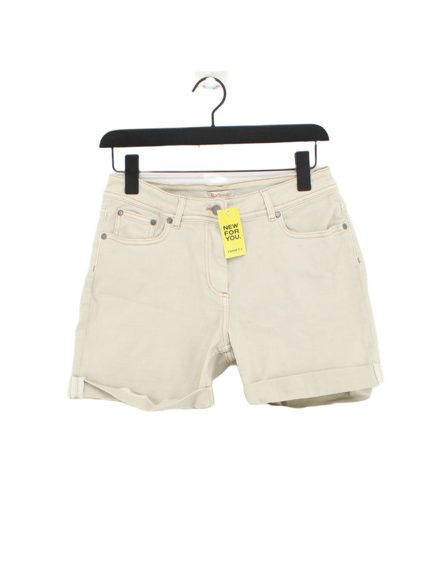 Barbour Women's Shorts UK 10 Cream Cotton with Elastane, Polyester