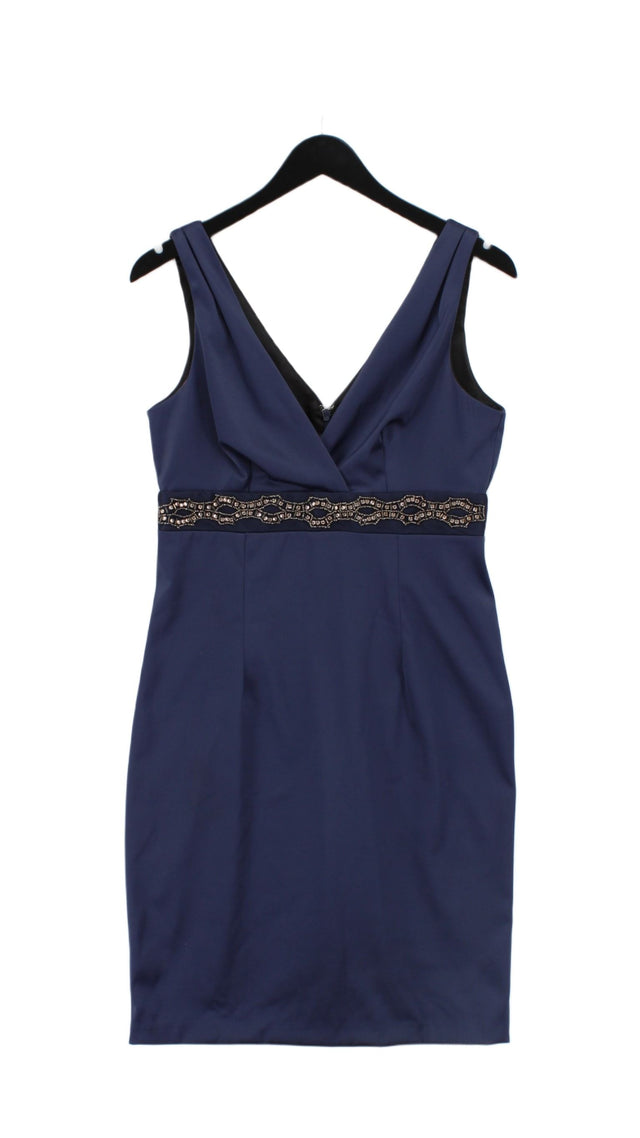 Next Women's Midi Dress UK 12 Blue Polyester with Elastane