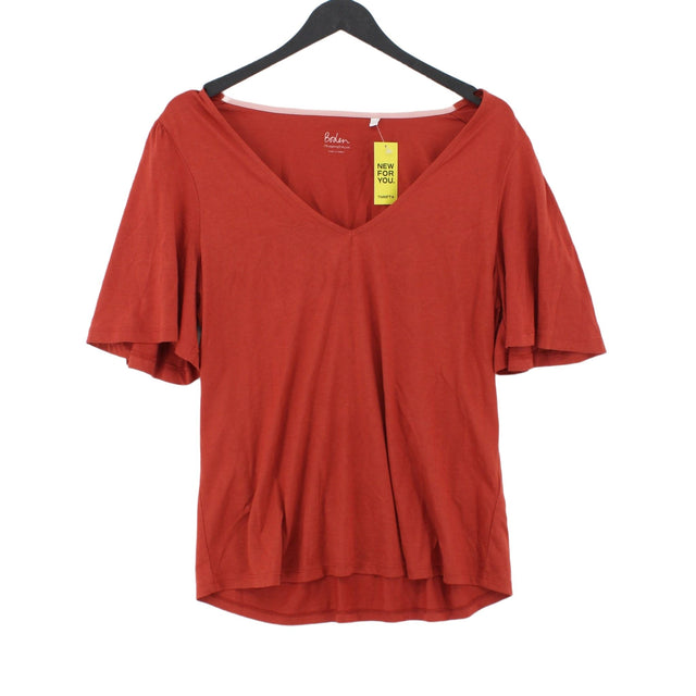 Boden Women's Top UK 14 Red Cotton with Lyocell Modal
