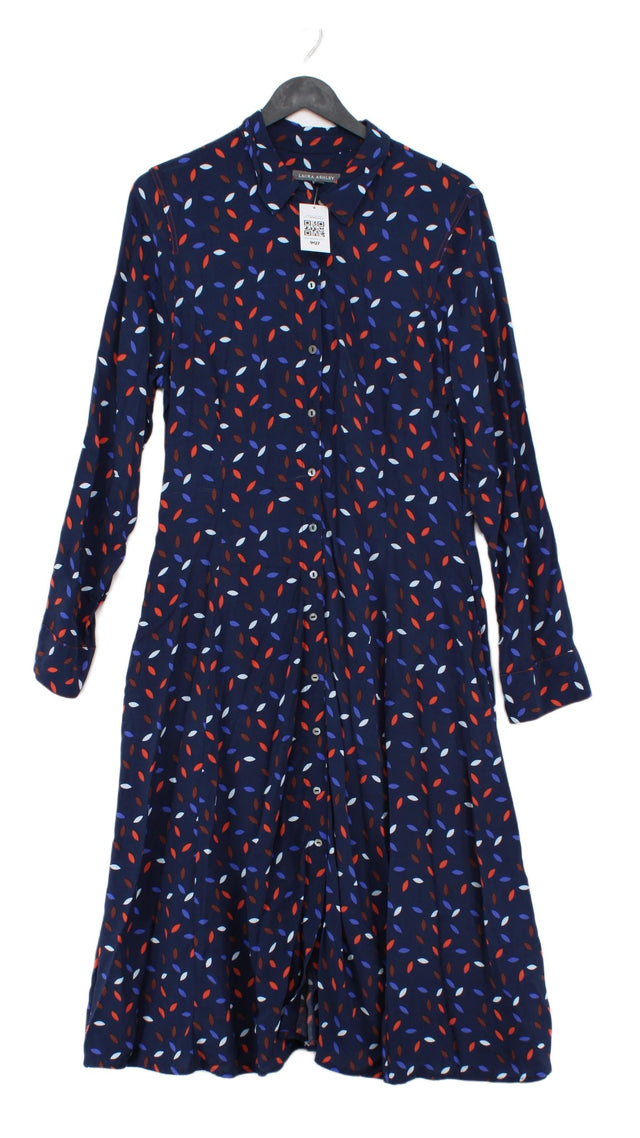 Laura Ashley Women's Maxi Dress UK 12 Blue 100% Viscose