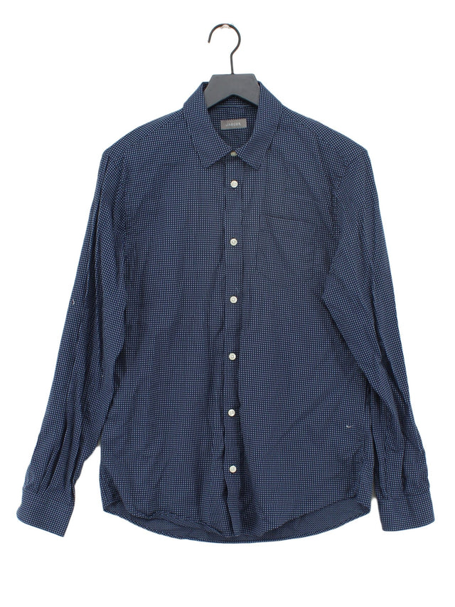 Jaeger Men's Shirt M Blue 100% Cotton