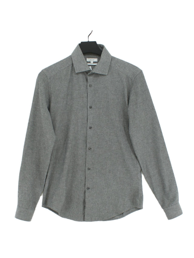 Reiss Men's Shirt S Grey Cotton with Polyester