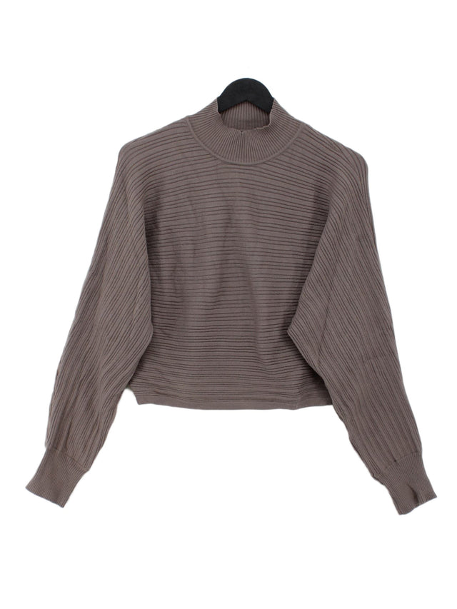 New Look Women's Jumper S Brown Viscose with Polyamide, Polyester