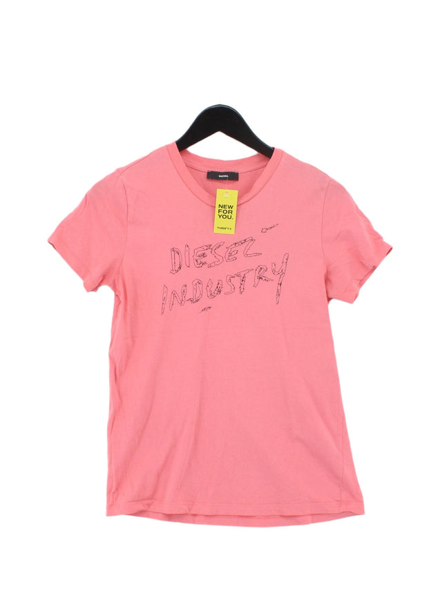 Diesel Women's T-Shirt S Pink 100% Other