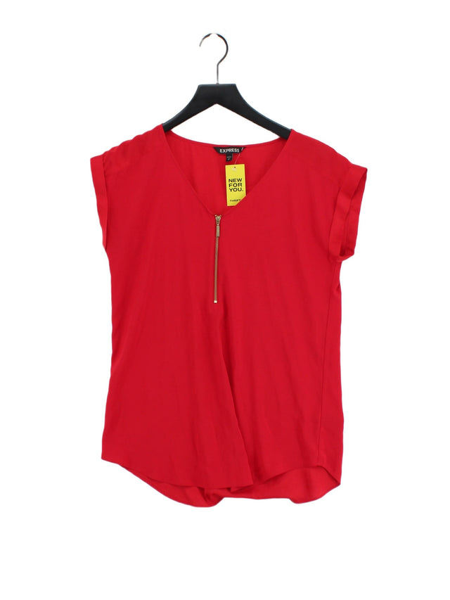 Express Women's Top S Red Polyester with Spandex